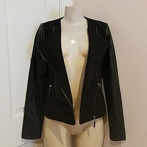 Black Jacket with faux leather size Small